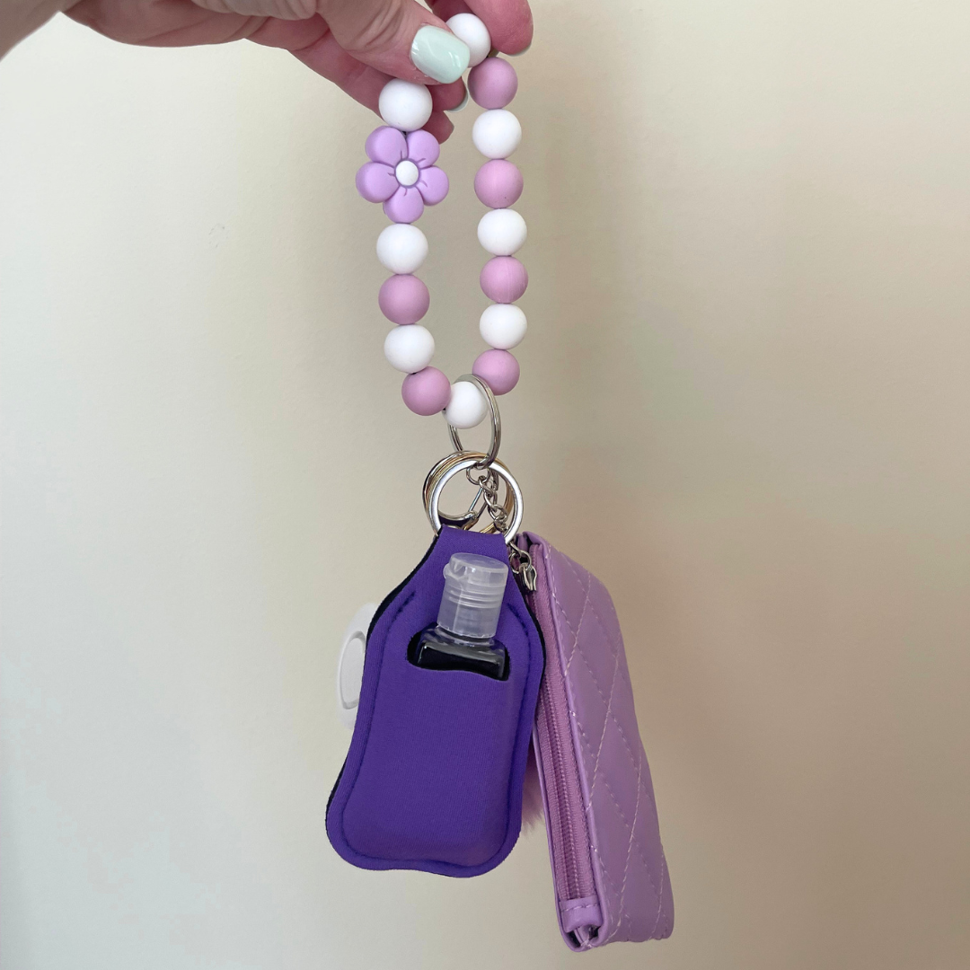 Purple Petal Pop Tween Safety Keychain