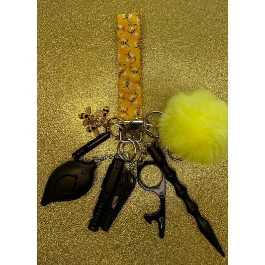 Bumblebee Wristlet Safety Keychain