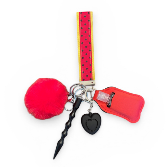 Ladybug Wristlet Strap Mini Safety Keychain