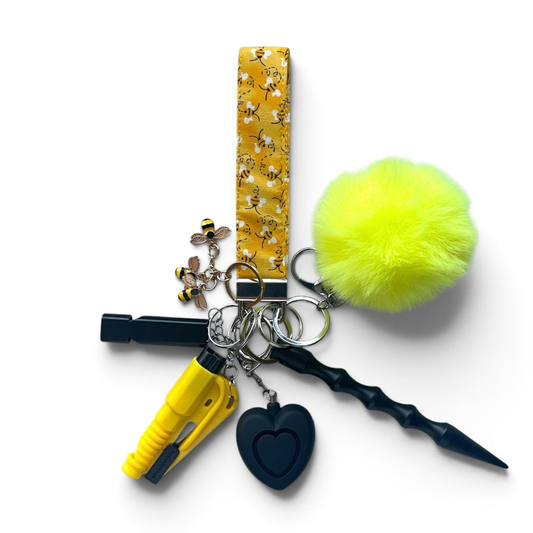 Bumblebee Wristlet Safety Keychain