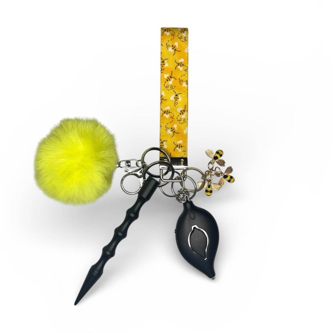 Bumblebee Wristlet Mini Safety Keychain