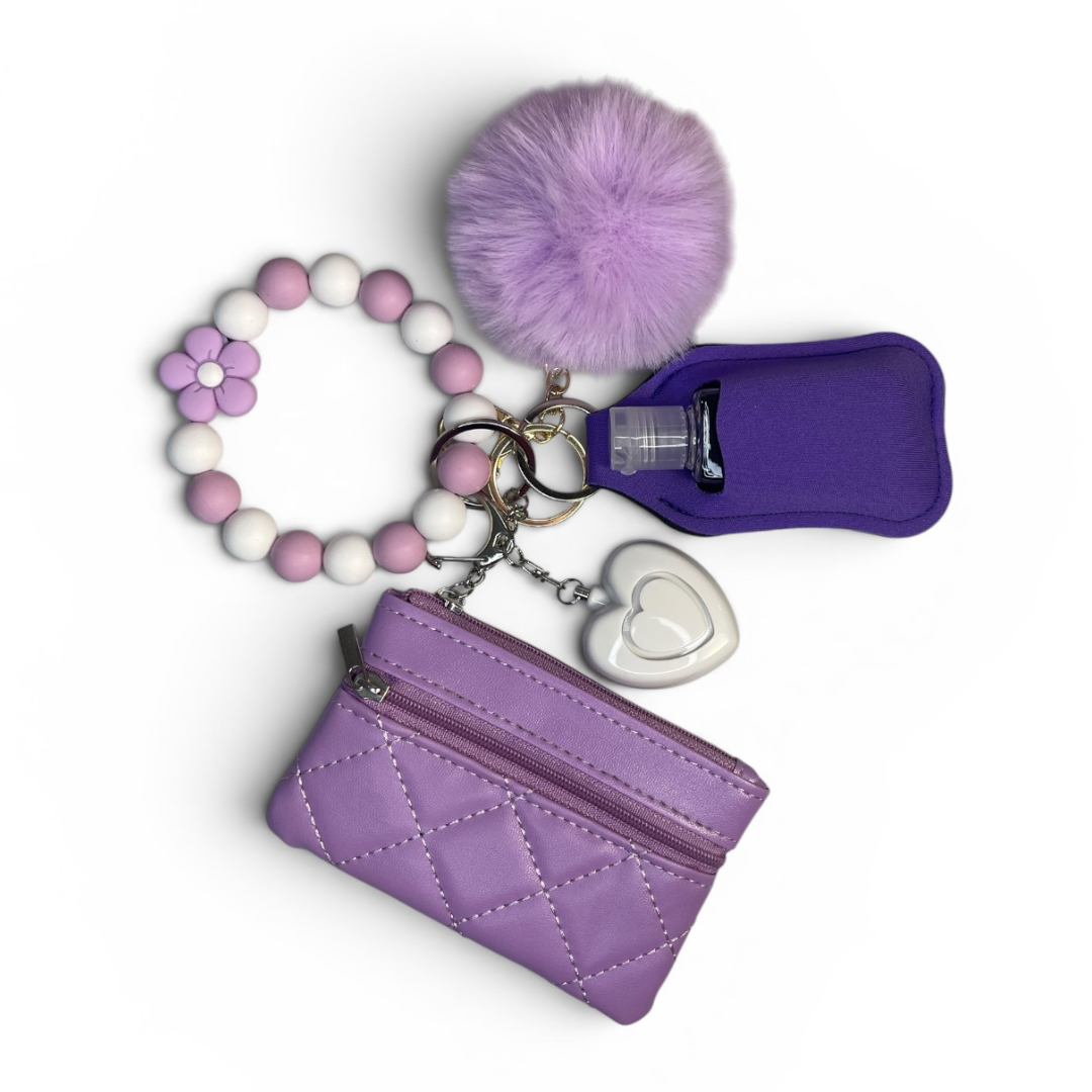 Purple Petal Pop Tween Safety Keychain