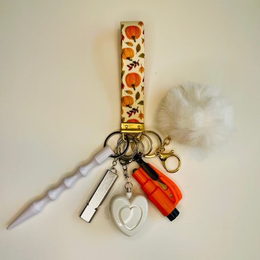 Pumpkin Wristlet Safety Keychain