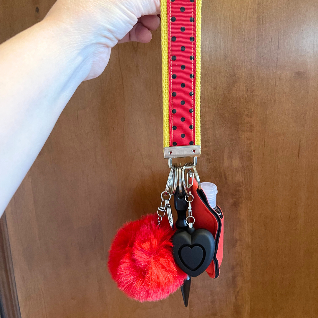 Ladybug Wristlet Strap Mini Safety Keychain