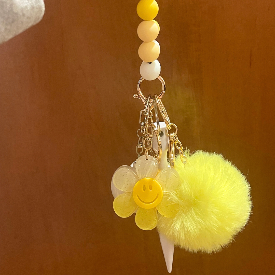 Sunshine Beaded Wristlet Mini Safety Keychain