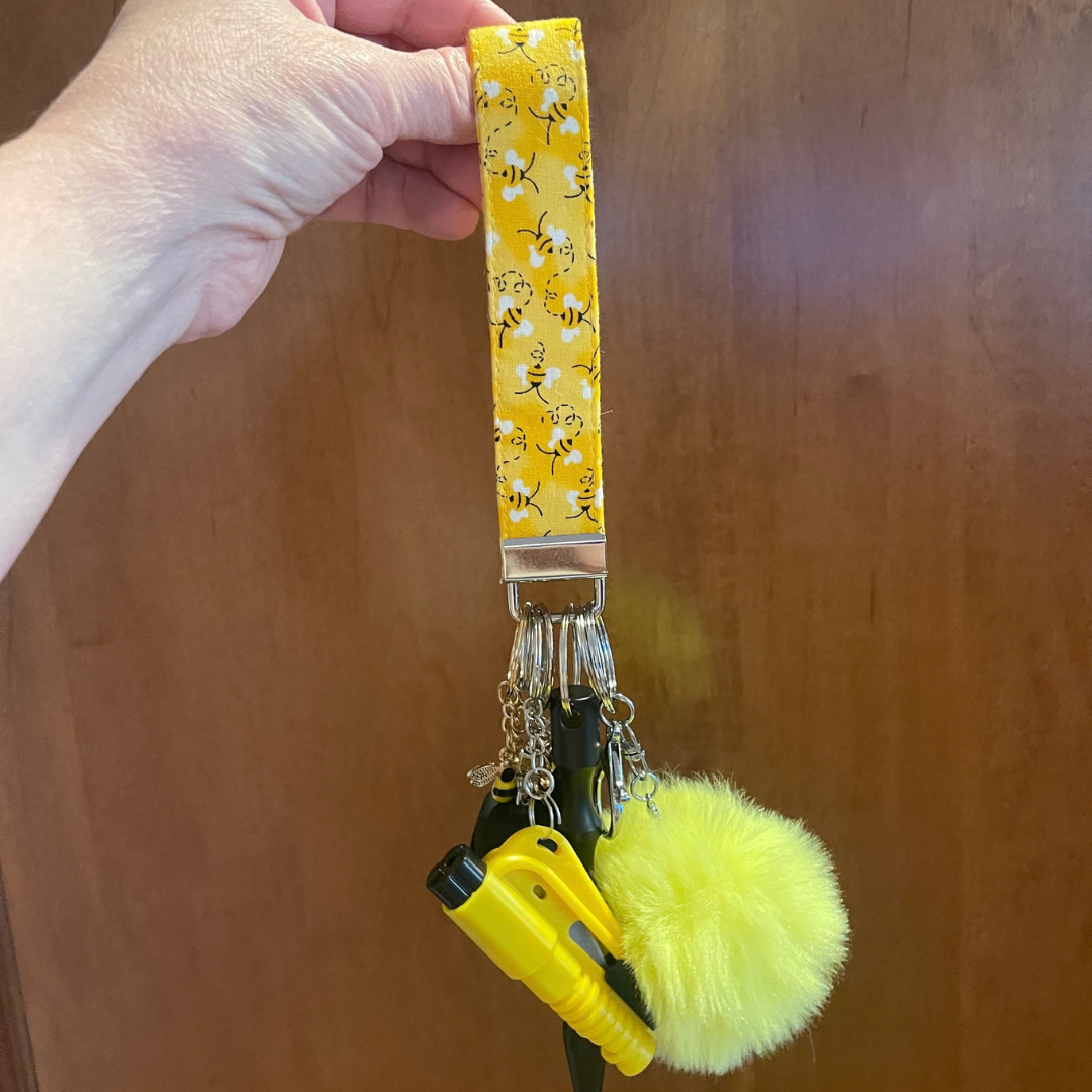 Bumblebee Wristlet Safety Keychain