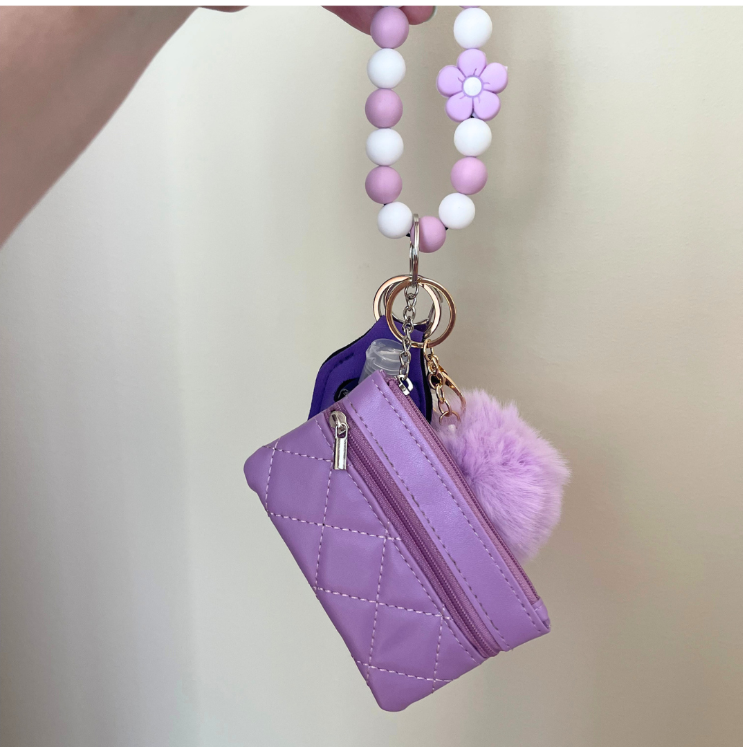 Purple Petal Pop Tween Safety Keychain