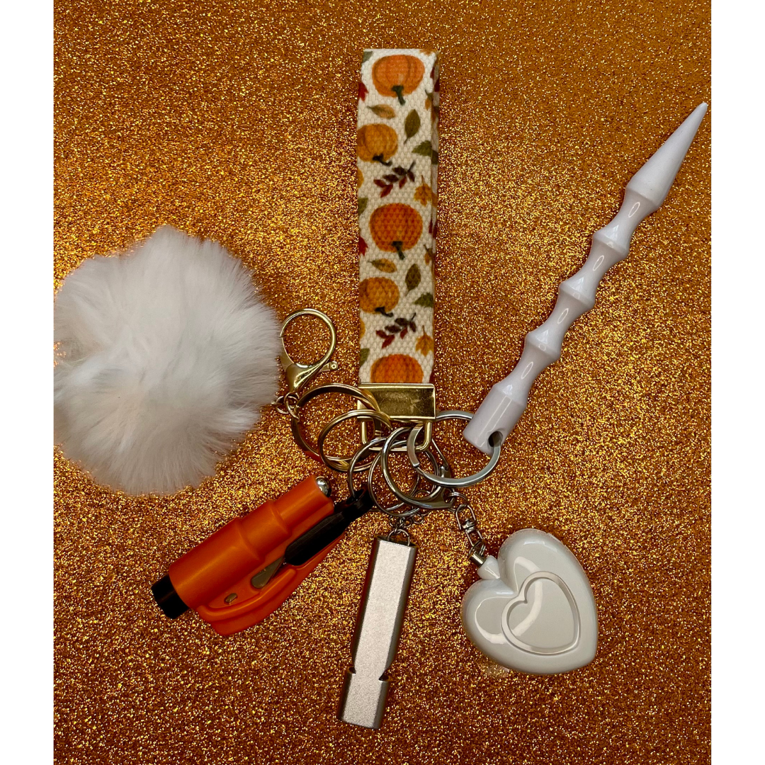 Pumpkin Wristlet Safety Keychain