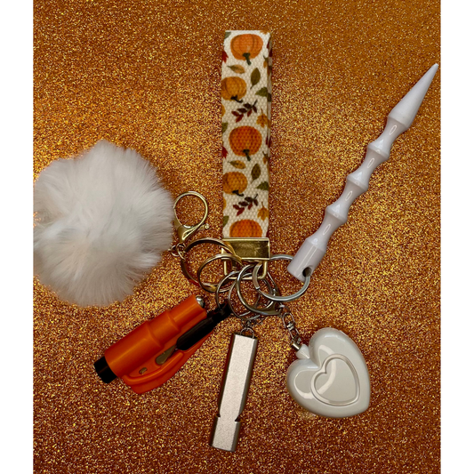 Pumpkin Wristlet Safety Keychain