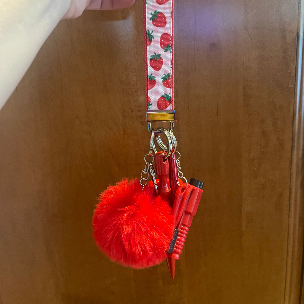 Strawberry Sweetie Wristlet Strap Safety Keychain