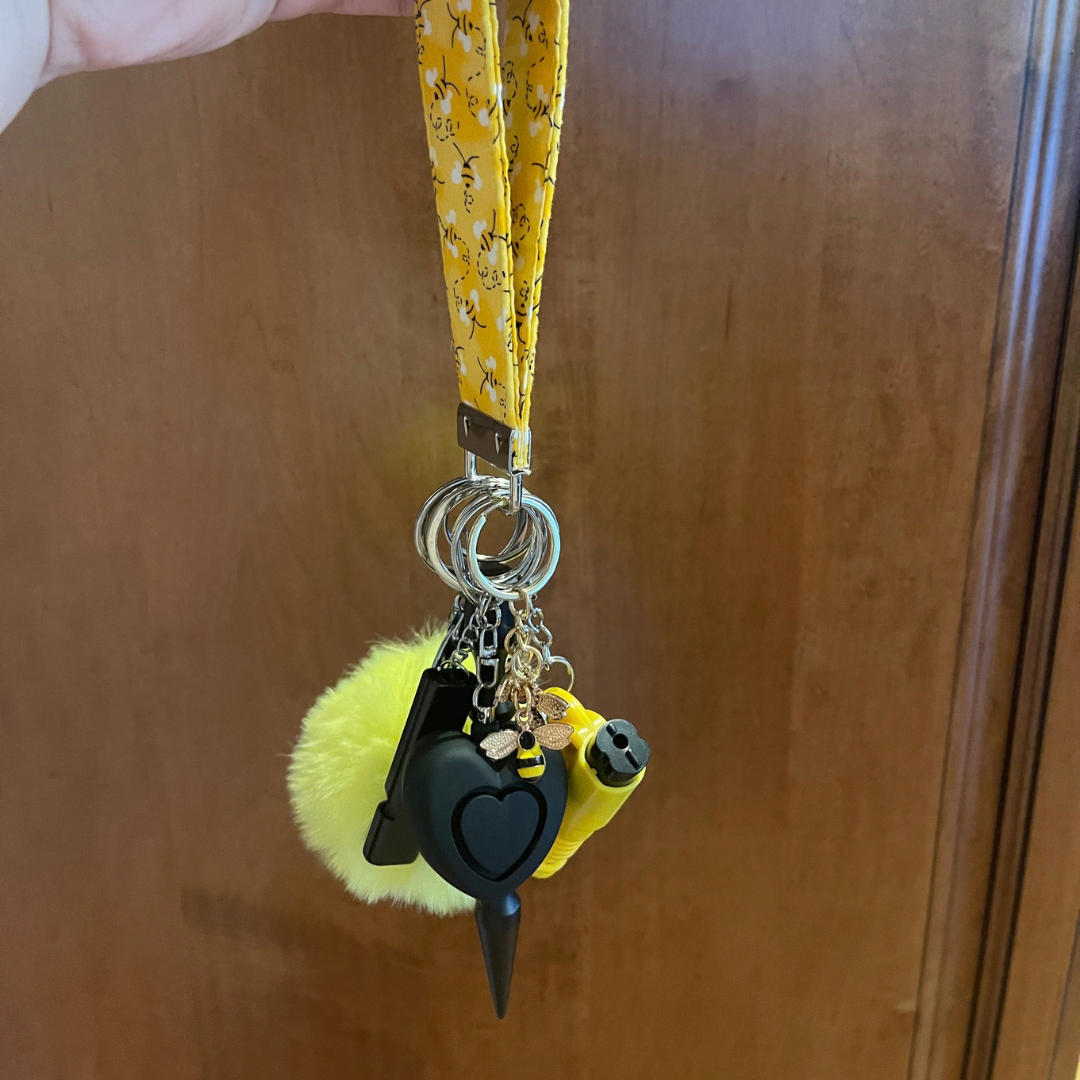Bumblebee Wristlet Safety Keychain