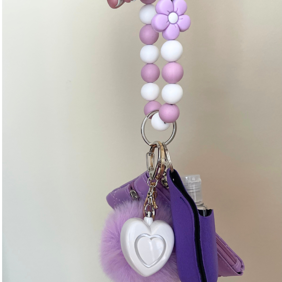 Purple Petal Pop Tween Safety Keychain