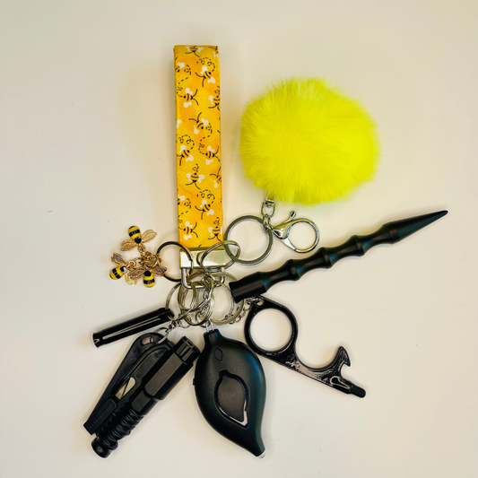 Bumblebee Wristlet Safety Keychain